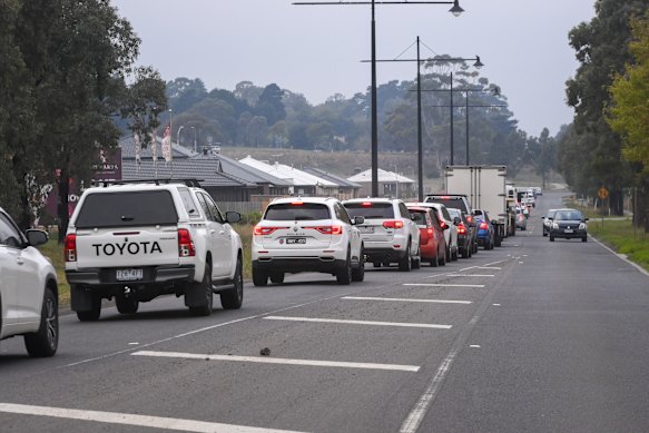 Traffic jams are frequent in Beveridge, where just 1.2 per cent of the population catch public transport to work.