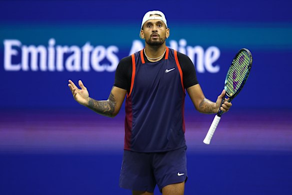 Nick Kyrgios is fighting hard in New York. 