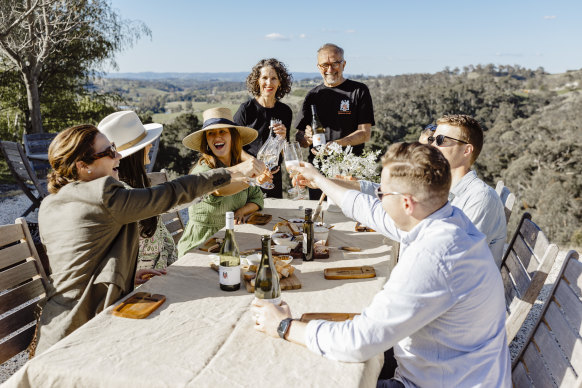 Around the table at Macquariedale Organic Wines.