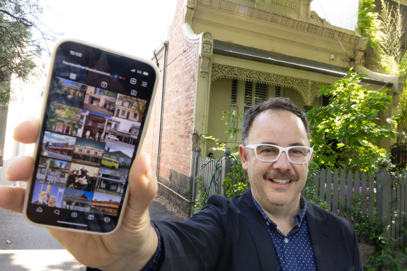 History buff Elio Sarpi outside the childhood home of Hollywood mogul Al Daff, which is on Sarpi’s Instagram page.