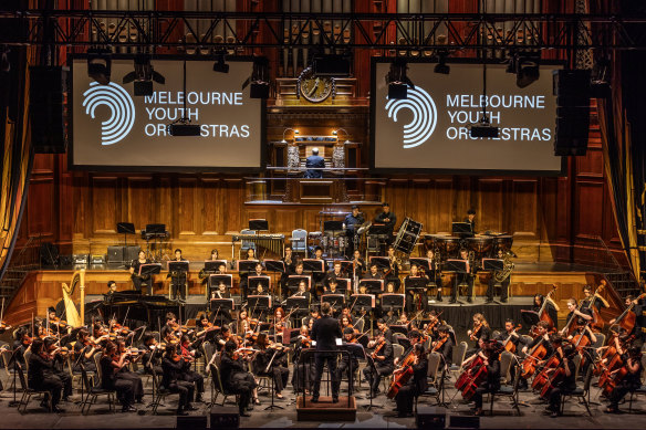 Melbourne Youth Orchestras summer school participants performing in January. 