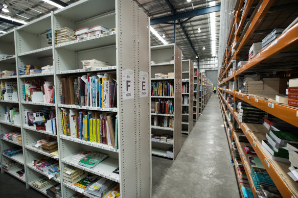 Inside Booktopia’s warehouse in Lidcombe, NSW in 2017.