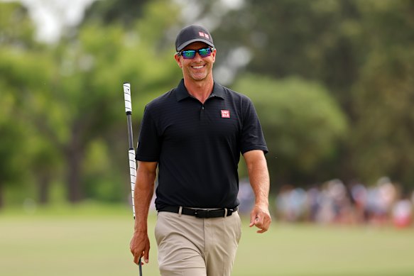 Adam Scott in action during last month’s Houston Open.