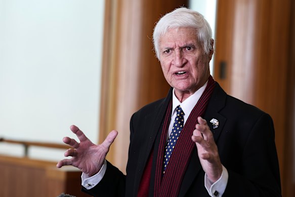 Kennedy MP Bob Katter during a press conference at Parliament House in Canberra.