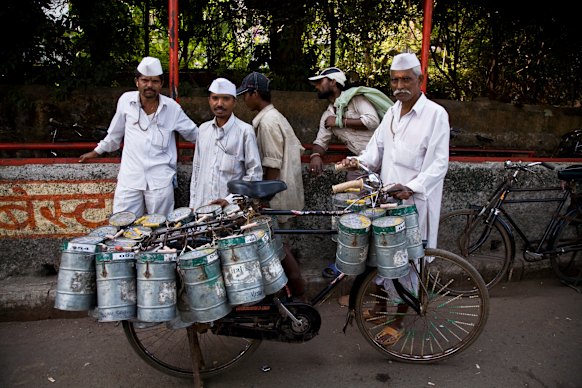 Street food at its most authentic – dabbawallahs in Mumbai.