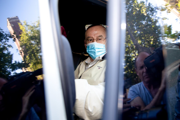 Former Labor minister Eddie Obeid leaving Darlinghurst court on bail on Thursday.  