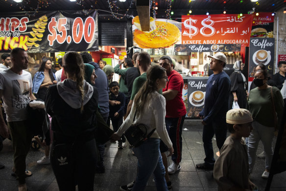 Crowds at the Ramadan Night Markets in Lakemba in April.