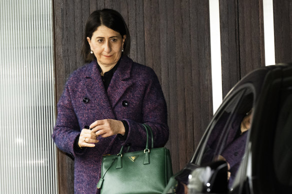 Former NSW premier Gladys Berejiklian leaves her home in Sydney on Wednesday ahead of Thursday’s ICAC findings.