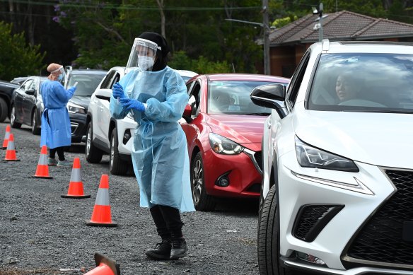 Hornsby Clinical Labs drive-through clinic on December 17. 