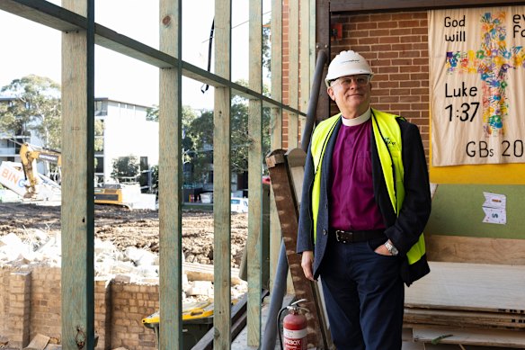The Anglican Bishop of North Sydney, Chris Edwards, at the development site in Lane Cove. 