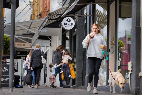 Shoppers in High Street, Armadale, where retailers scramble to open a store. 