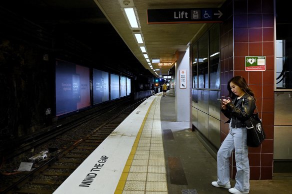 The number of passengers passing through North Sydney station’s ticket gates has fallen since the new metro line opened last month.