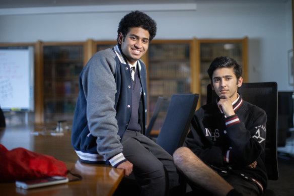 Twins Hardik and Hritik Jagtap were among those completing the second exam for VCE specialist mathematics on Monday afternoon.