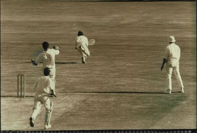 Australia’s cricket captain Ian Chappell hurls himself for a sensational catch which England batsman John Hampshire skied from leg-spinner Kerry O’Keeffe during the seventh Test at the SCG, 1971.