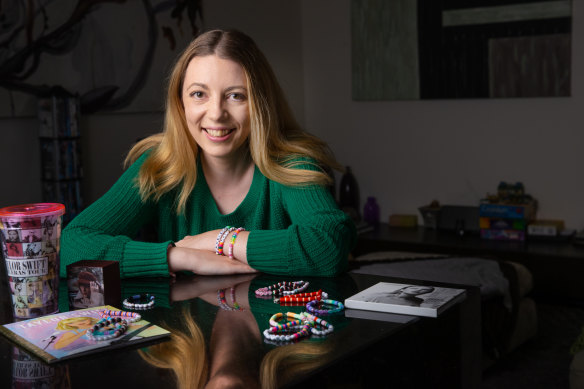 Taylor Swift fan Steph Beckett has made and sold around 100 bracelets.