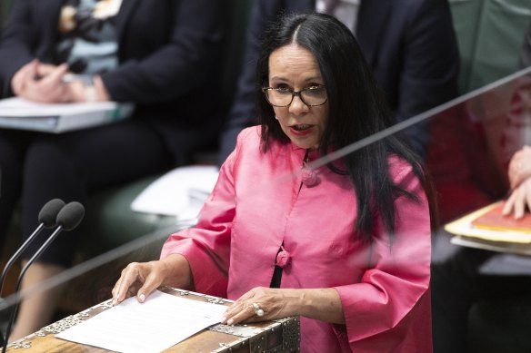 Indigenous Australians Minister Linda Burney in question time on Tuesday.