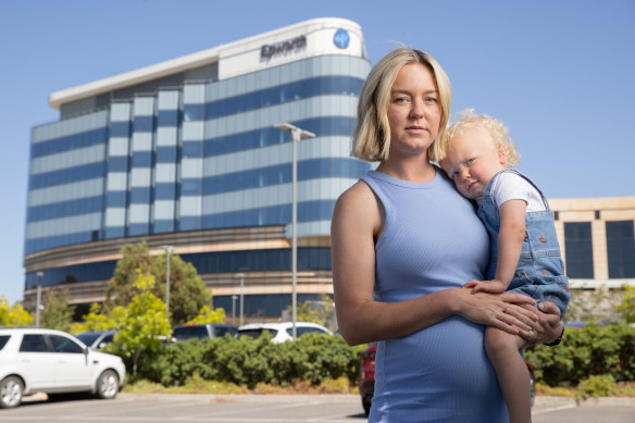 Expectant mum Jocelyn Pritchard, pictured with daughter Harriet, was left scrambling to find a new hospital following the announcement of the Epworth closure.