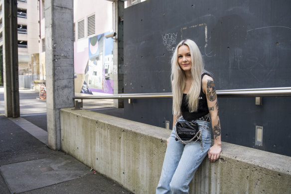 Charli Ronander Berge, a UTS fashion student, was one of the first international students to return to Sydney. 