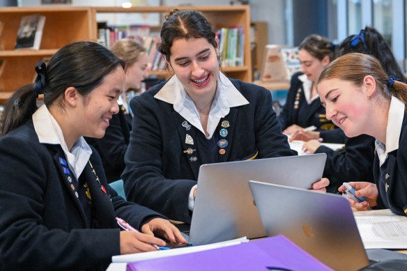 Year 12 students at Strathcona Girls Grammar School.