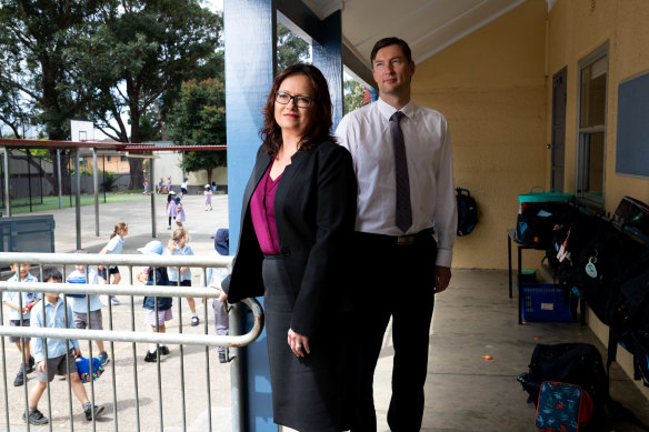 Lane Cove West Public School principal Tanya Weston with deputy principal, Callum Thomson.