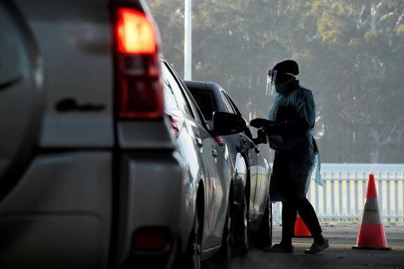 COVID-19 tests at the Fairfield Showgrounds as the south west went into lockdown.