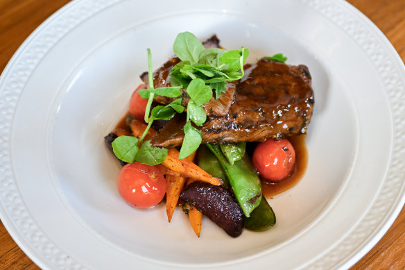 The lamb backstrap at the Ascot Vale Hotel.