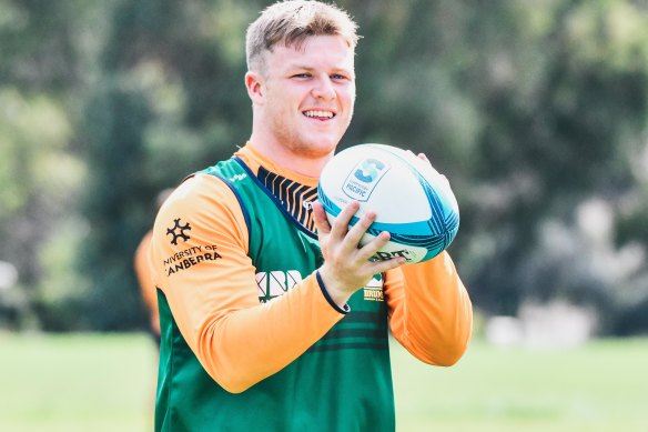 Brumbies hooker Billy Pollard at training.