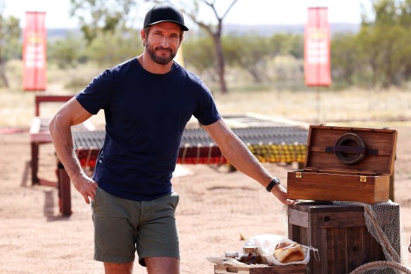 Jonathan LaPaglia on the set of the Brains v Brawn series of Australian Survivor, which was filmed in Cloncurry, Queensland.