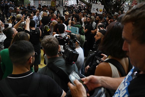 The crowd began to disperse about 8pm.
