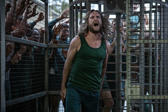 Brenden Abbott (George Mason) during the Fremantle Prison riot in Run. 