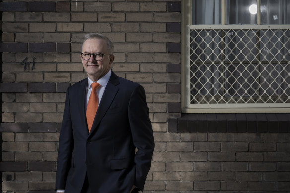 Prime Minister Anthony Albanese at his childhood home in Camperdown.