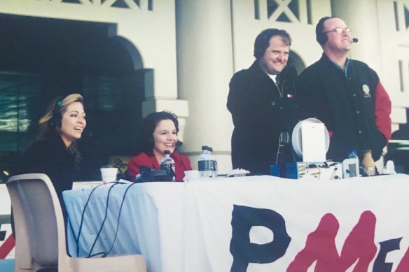 Jane Marwick, Gary Shannon and the PMFM Morning Crew broadcasting live.