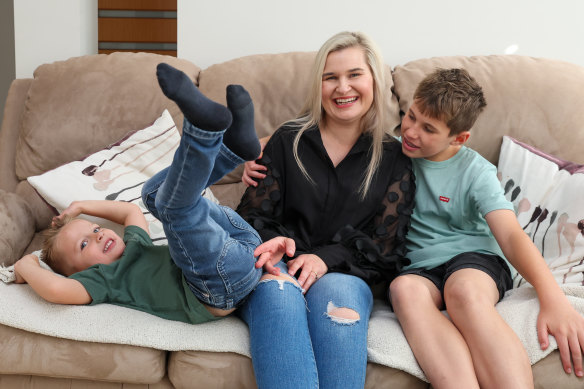 Alisha Mangan, with sons Parker, 4, and Riley, 12, discovered generations of her family had carried a relatively common cancer gene mutation.