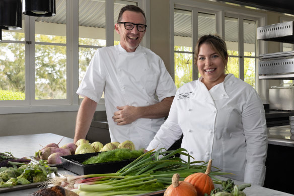 Dan Hunter and Danielle Alvarez in the kitchen at Brae.