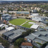 The Entertainment Quarter, to the right, is next to the Sydney Cricket Ground at Moore Park.