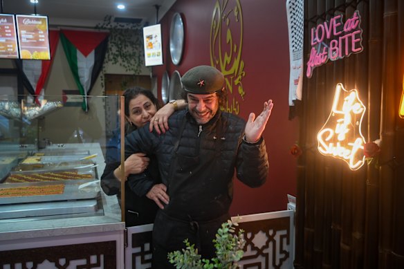 Knafeh Nabulseyeh owner Mousa Khayat (right).