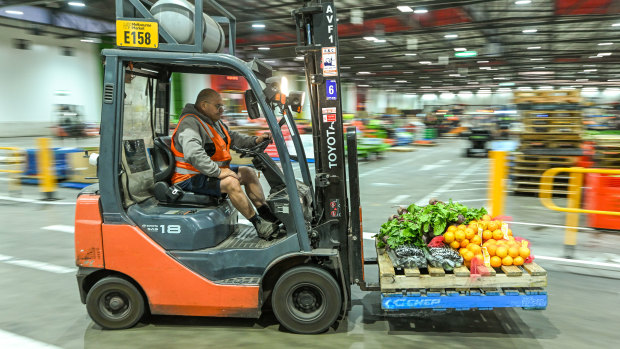 Trade starts each day before dawn at Melbourne’s wholesale fruit and vegetable market.
