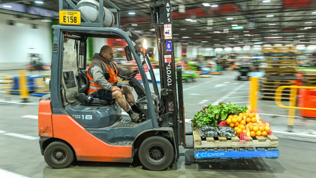 Trade starts each day before dawn at Melbourne’s wholesale fruit and vegetable market.