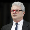 Whistleblower David McBride addresses the media at a doorstop interview as he exits court in Canberra on Thursday 13 June 2019. fedpol Photo:
