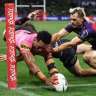 Paul Alamoti’s second try against Melbourne.