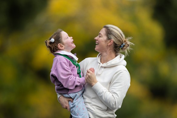 Keira Hannigan and her daughter, Annabelle Holland, whose rare genetic disorder was detected by Talos.