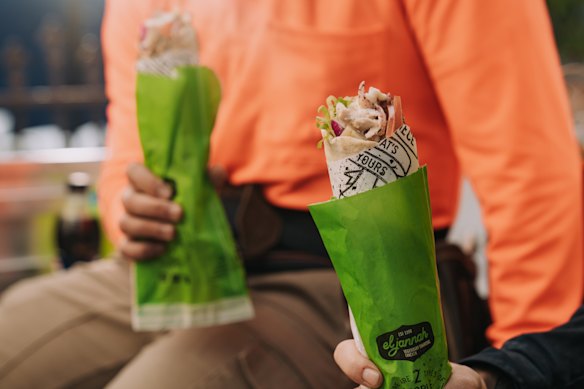 Get El Jannah's marinated chicken and chilli chicken wraps at the Motorsport Straight precinct.