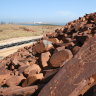 Aboriginal rock art, or petroglyph of a sea turtle on the Burrup Peninsula.