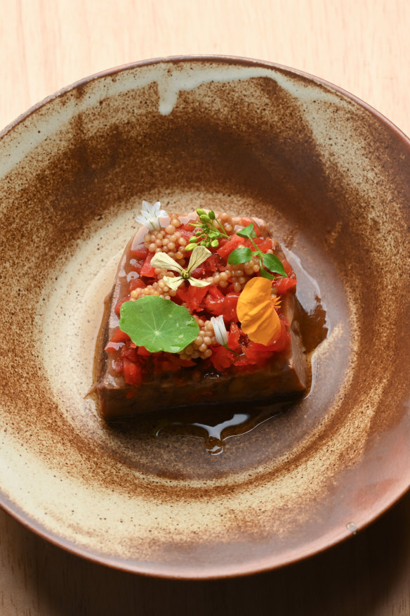 Slow-cooked ox tongue.