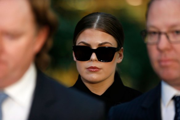 Belle Gibson, pictured outside the Federal Court in Melbourne in 2019.