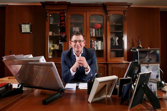 2015: Posing for a portrait on the one year anniversary of his state Labor government.