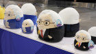 Charlie Munger and Warren Buffett squishmallows on display at the Berkshire Hathaway AGM.