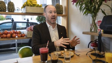 Luke Sayers during a breakfast interview with the Australian Financial Review.