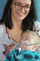 Barbara with son Winston at Perth Children's Hospital. 