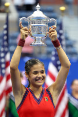Emma Raducanu after winning the US Open in September.